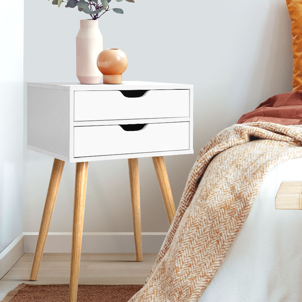 Artiss BODIE Scandinavian Bedside Table, White