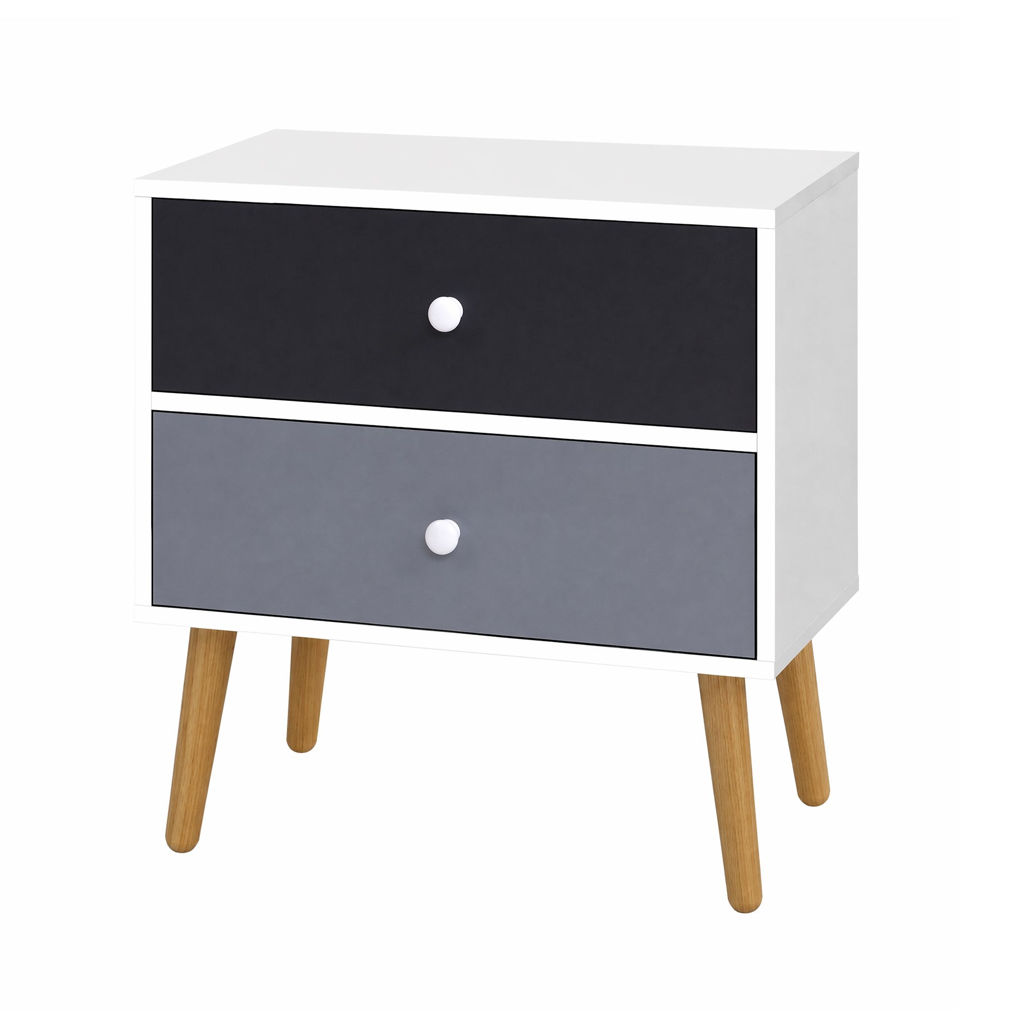 Artiss BONDS Bedside Table, 2 Drawers, White