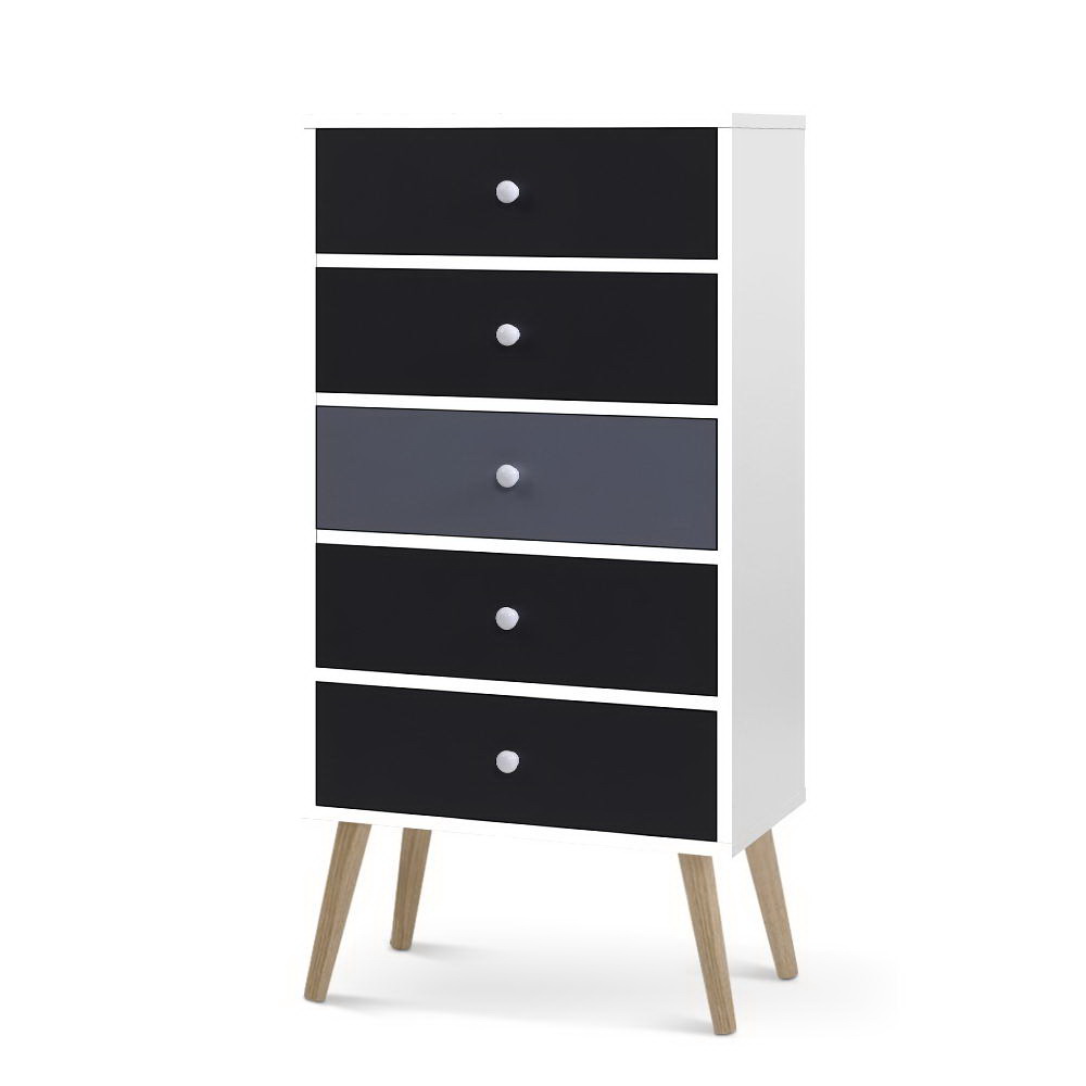 Artiss BONDS 5 Chest of Drawers, White view 3