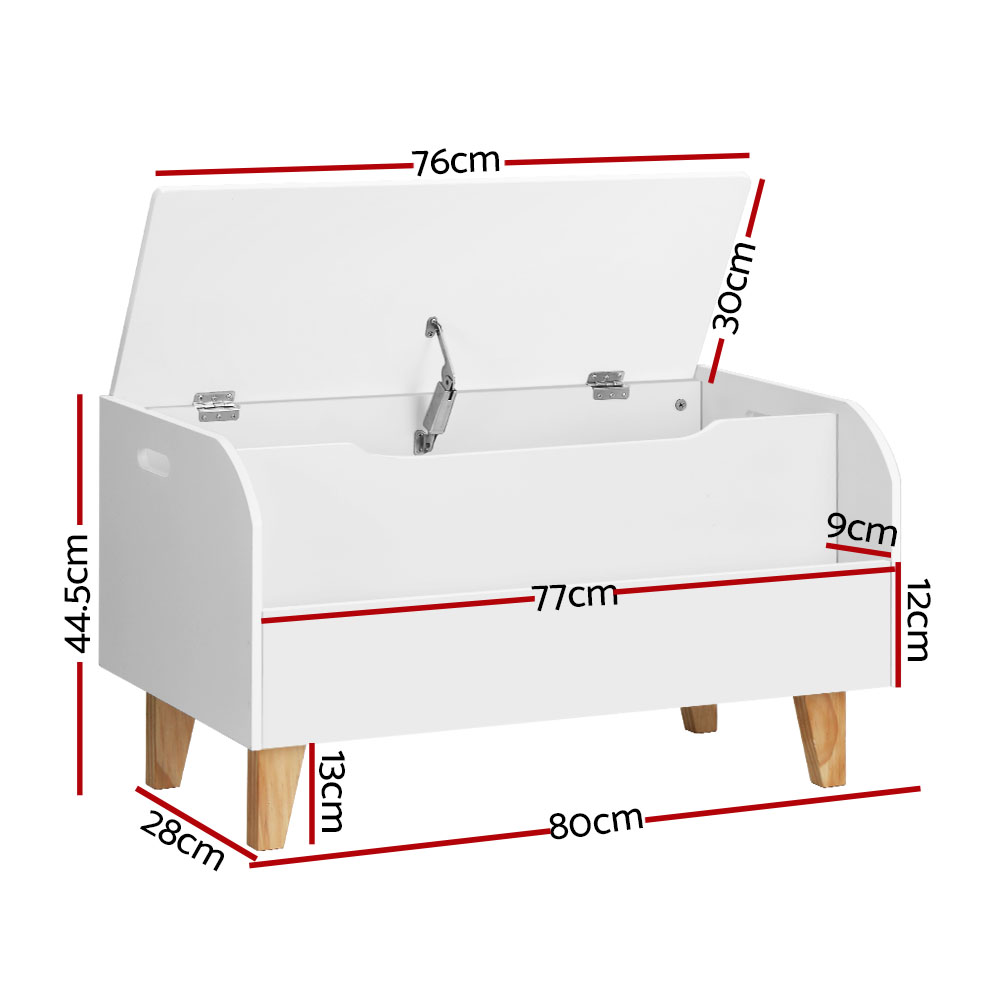 Keezi 2-in-1 Wooden Toy Box Chest Bookshelf view 2