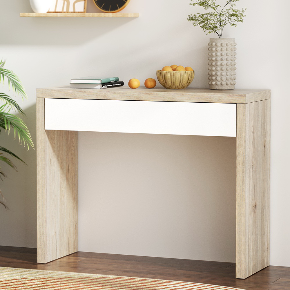 Artiss Jory White Pine Console Table with Drawer