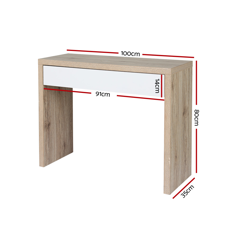 Artiss Jory White Pine Console Table with Drawer view 4