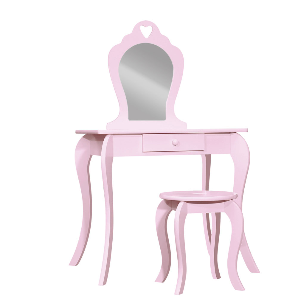 Keezi Kids Dressing Table and Stool Set with Mirror view 3