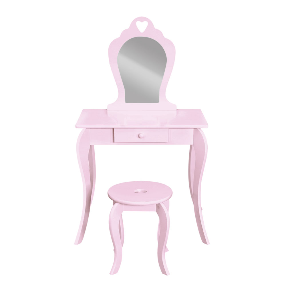 Keezi Kids Dressing Table and Stool Set with Mirror view 5