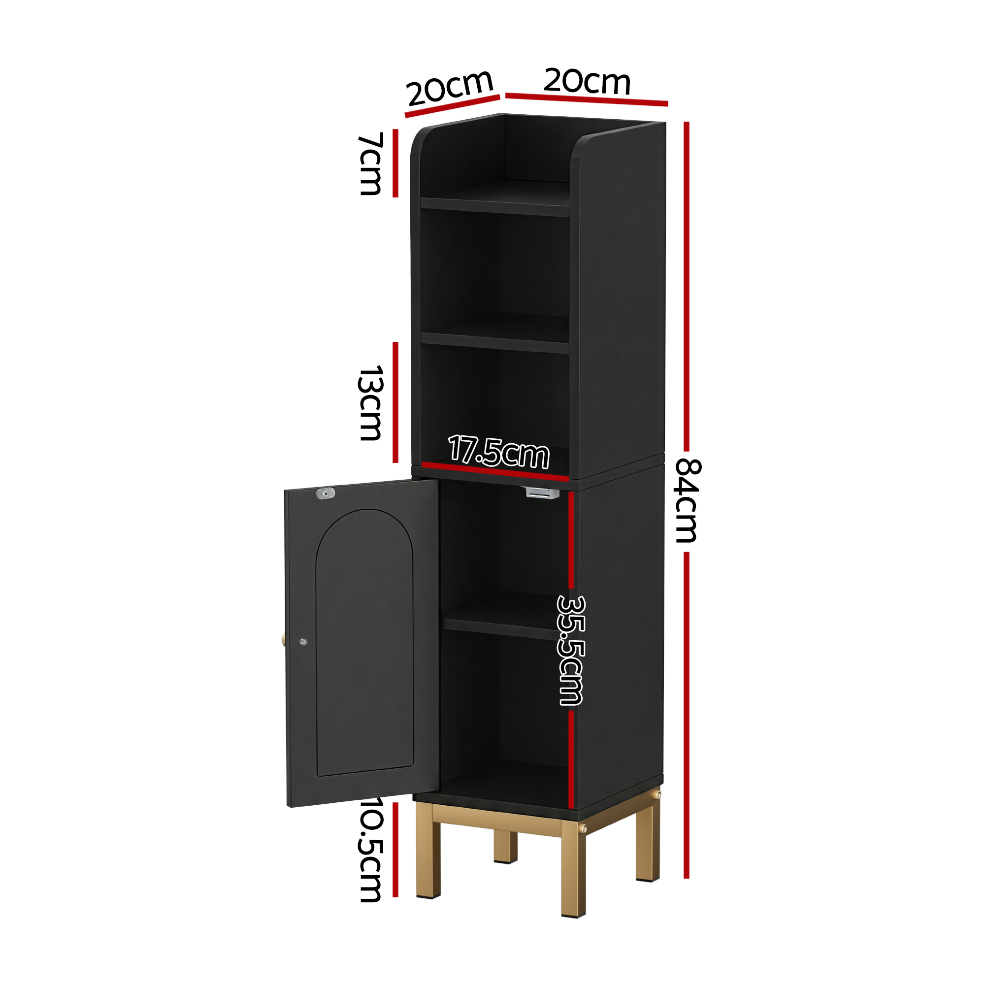 Artiss Slim Corner Storage Cabinet in 2 Colours view 3