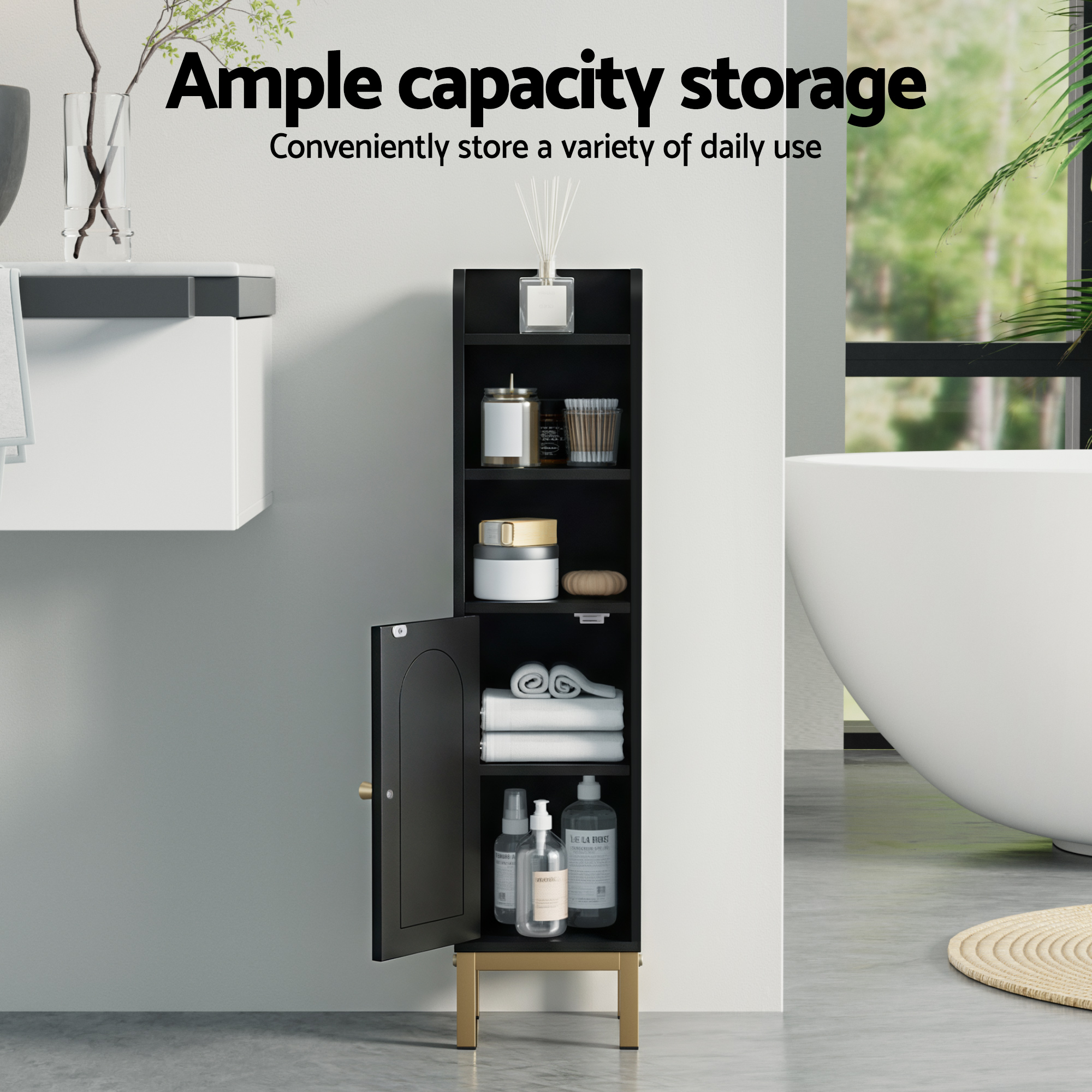 Artiss Slim Corner Storage Cabinet in 2 Colours view 5