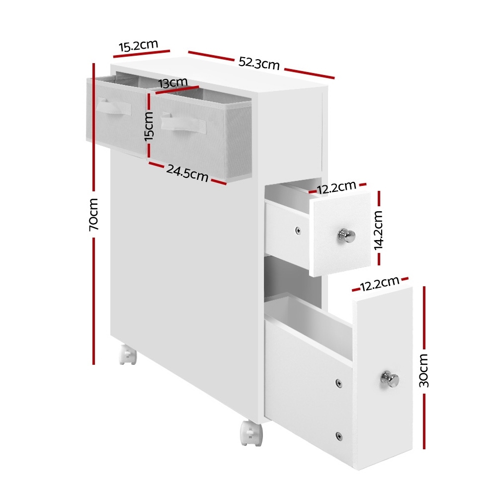 Artiss Bathroom Cabinet Toilet Storage Organiser view 2