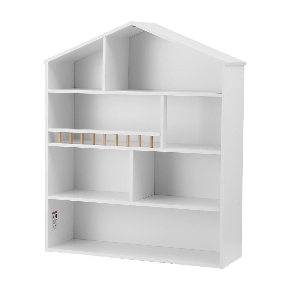Keezi 4-Tier House-Shaped Kids Bookshelf with Cabinet