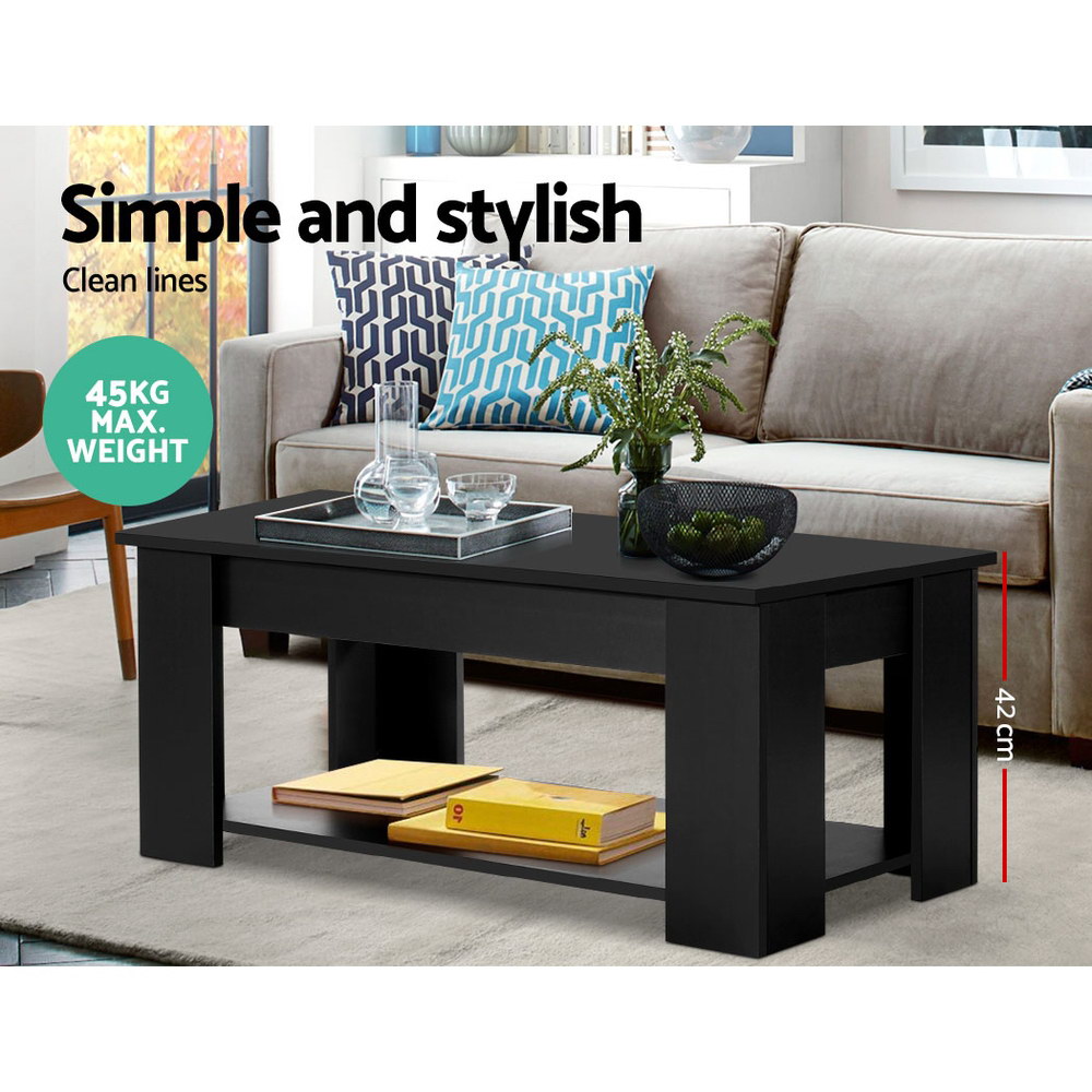 Artiss Lift-Top Coffee Table with Storage view 3