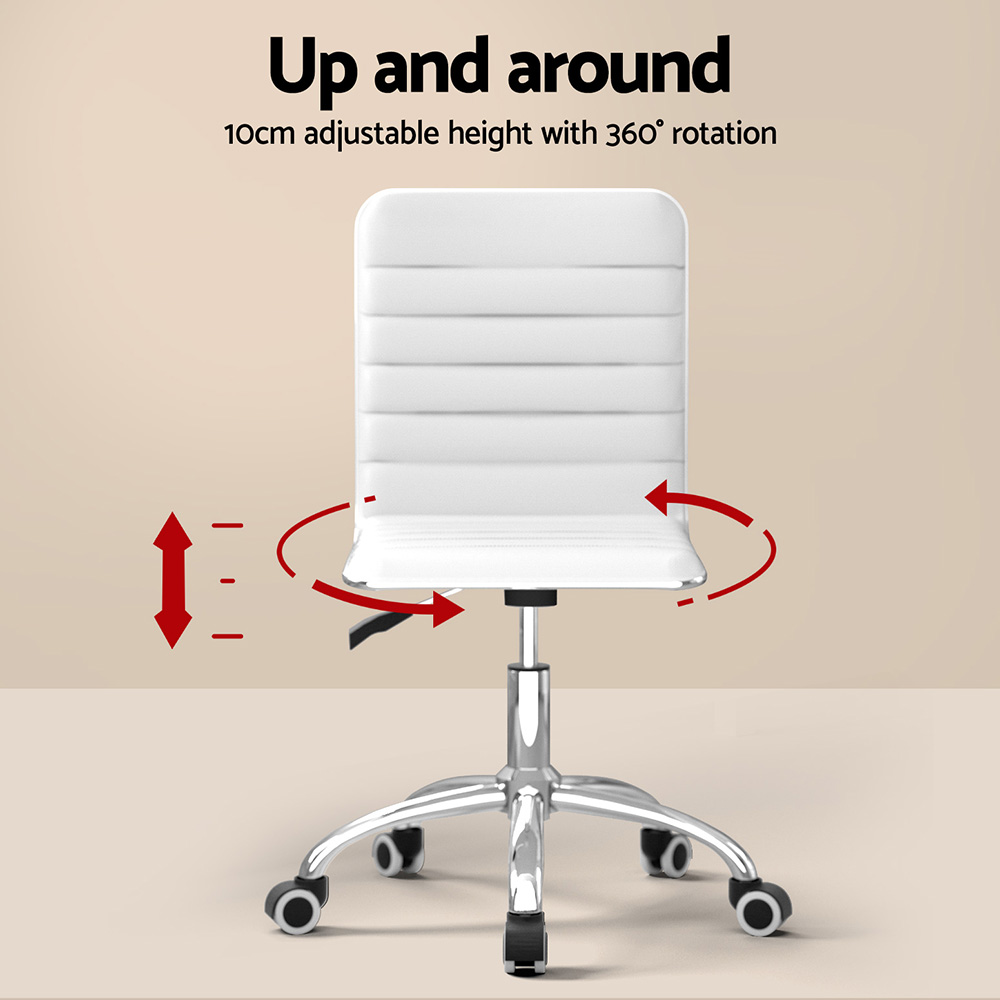 Artiss Computer Desk and PU Leather Chair Set White 100cm view 5