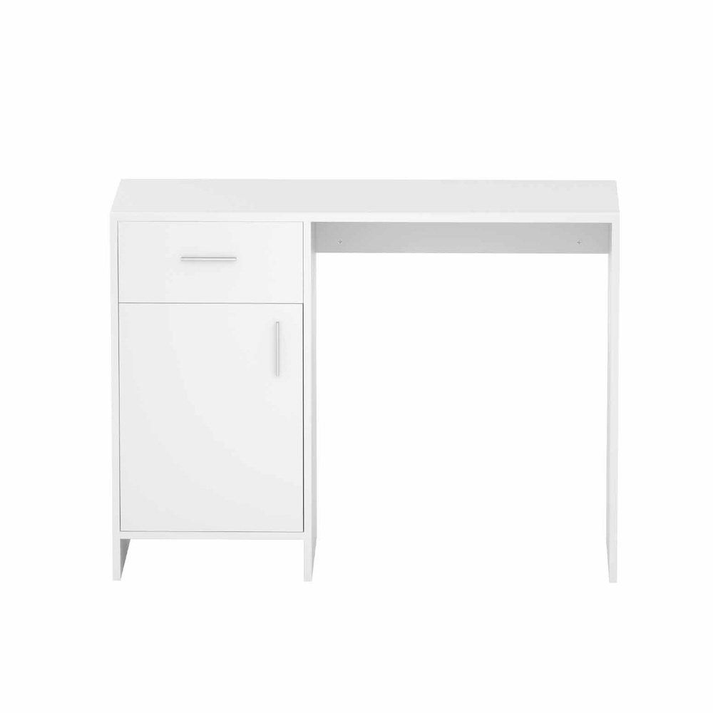 Artiss Computer Desk with Cabinet and Drawer White 100cm view 3