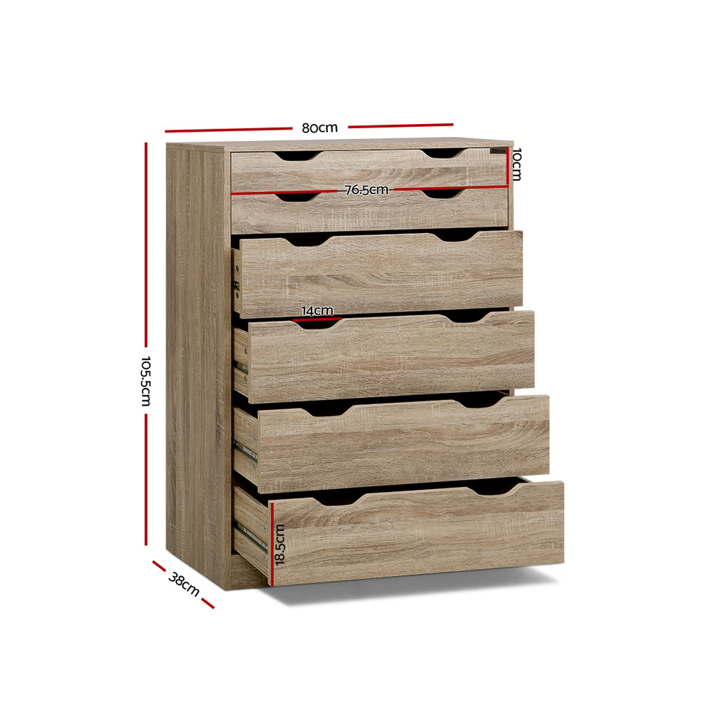 Artiss MYLA 6 Chest of Drawers, 2 Colours view 4