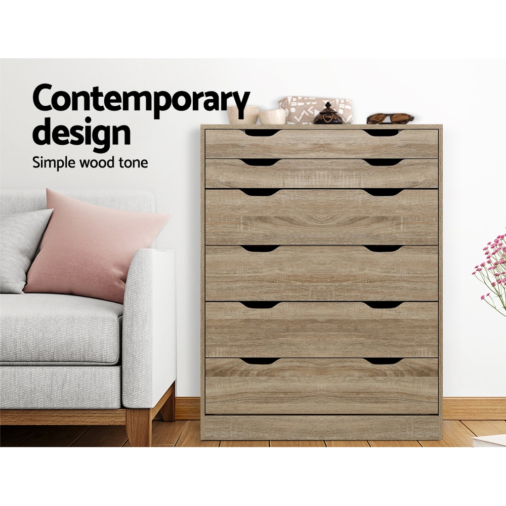 Artiss MYLA 6 Chest of Drawers, 2 Colours view 5