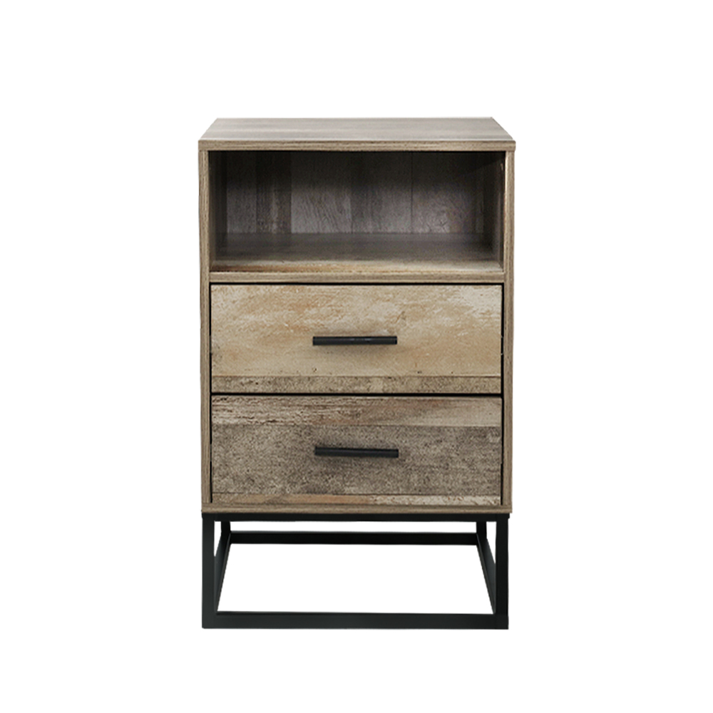Artiss BADAN Bedside Table with 2 Drawers and Shelf view 3