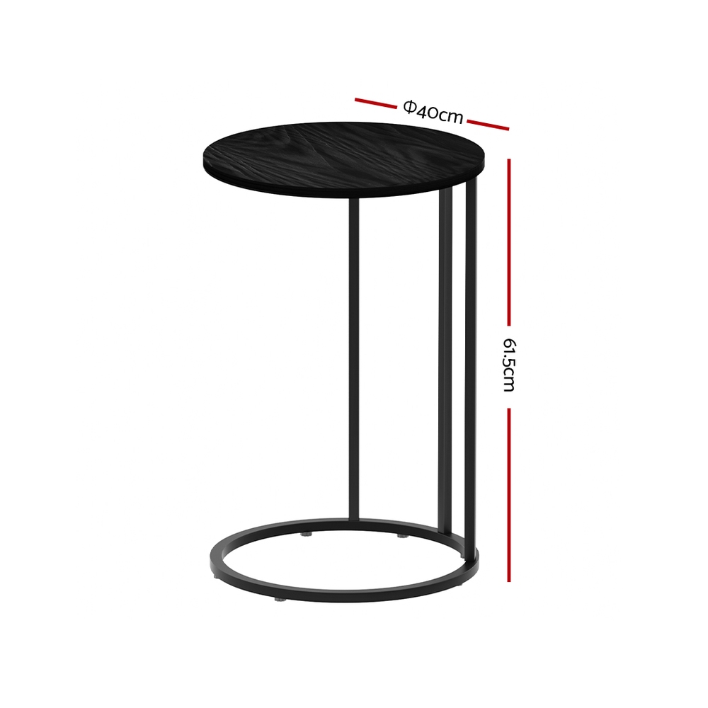 Artiss Martha Round Black Coffee Table view 2