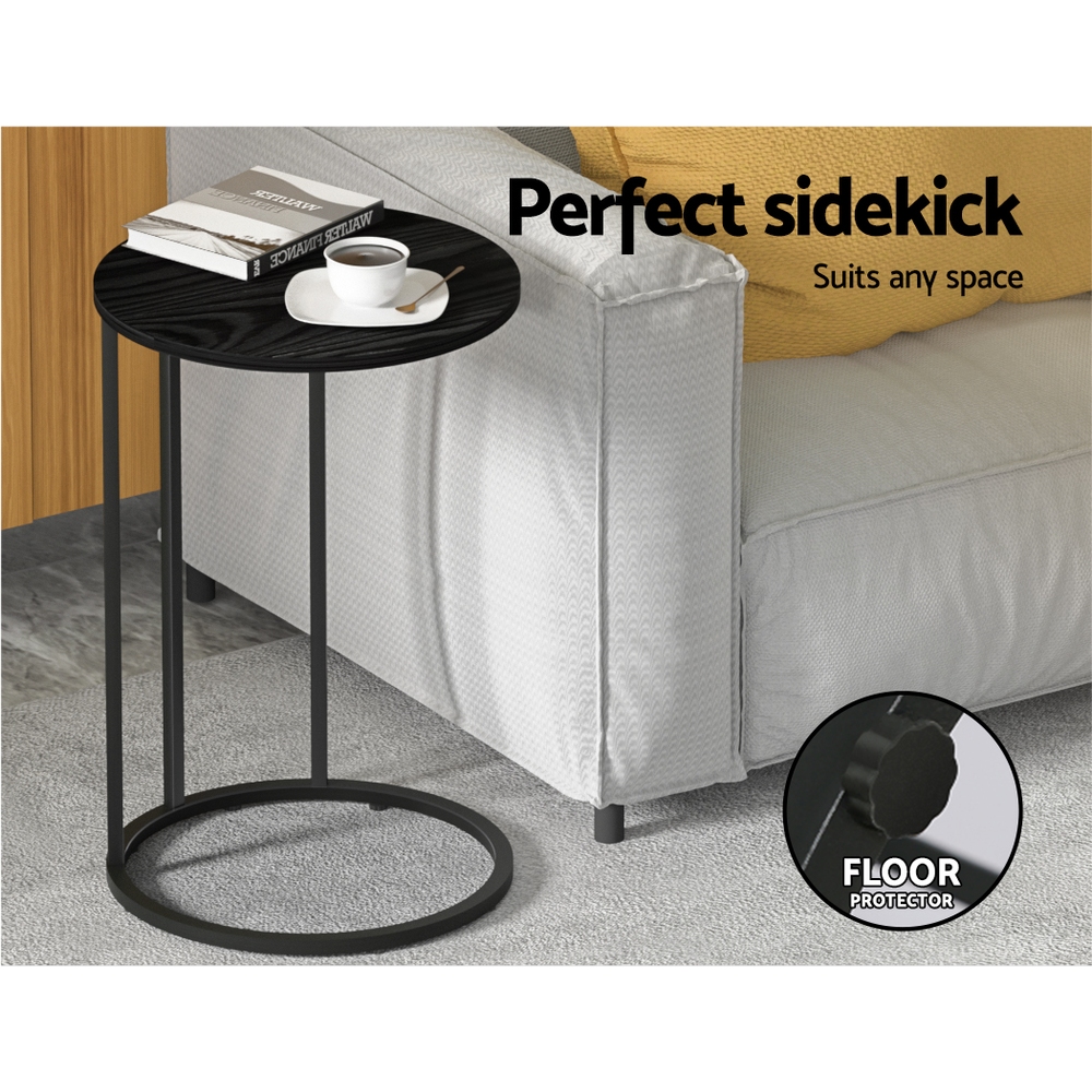 Artiss Martha Round Black Coffee Table view 3