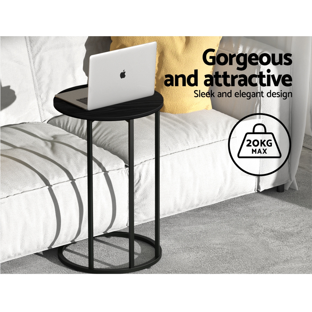 Artiss Martha Round Black Coffee Table view 4