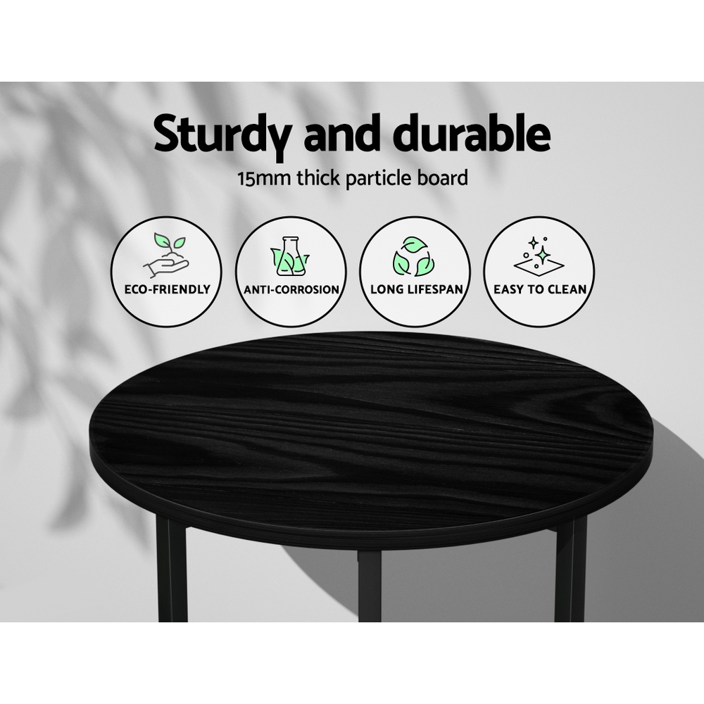 Artiss Martha Round Black Coffee Table view 5