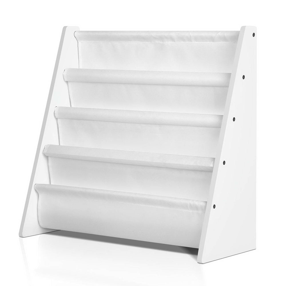 Keezi 4-Tier Kids Bookshelf with Magazine Storage Rack view 3