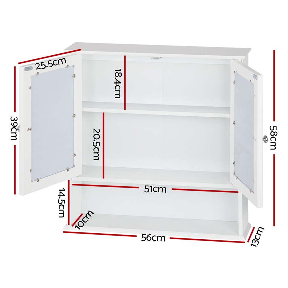 Artiss Bathroom Mirror Cabinet Storage Cupboard view 2