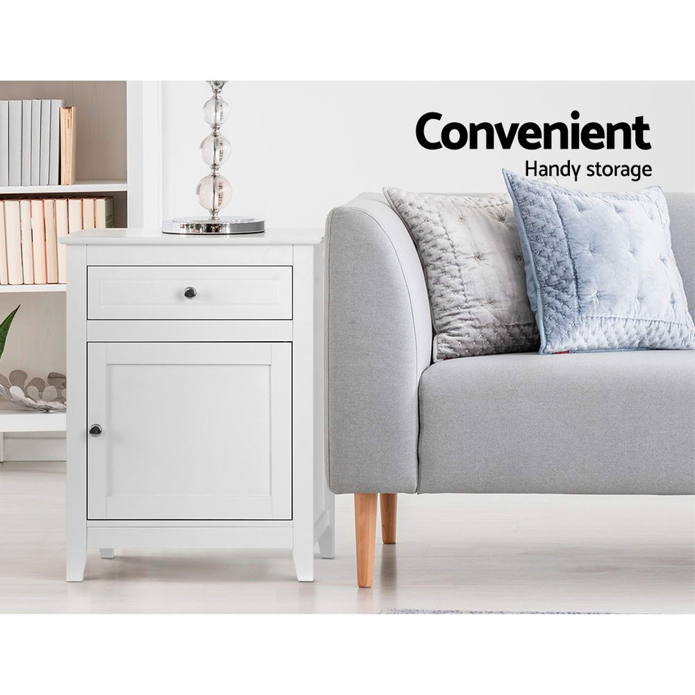 Artiss Gustav Bedside Tables Drawers White view 3