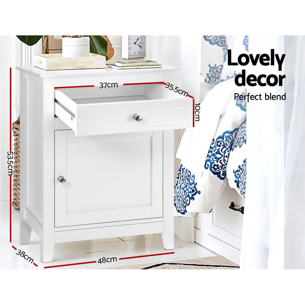 Artiss Gustav Bedside Tables Drawers White view 4