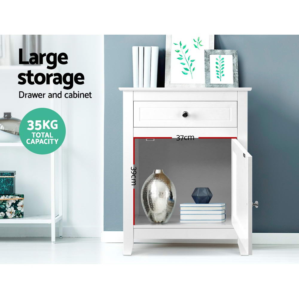 Artiss Gustav Bedside Tables Drawers White view 5