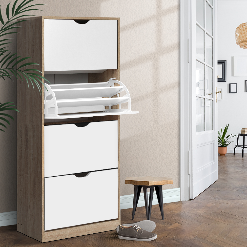 Artiss Elen Shoe Rack Cabinet 60 Pairs White