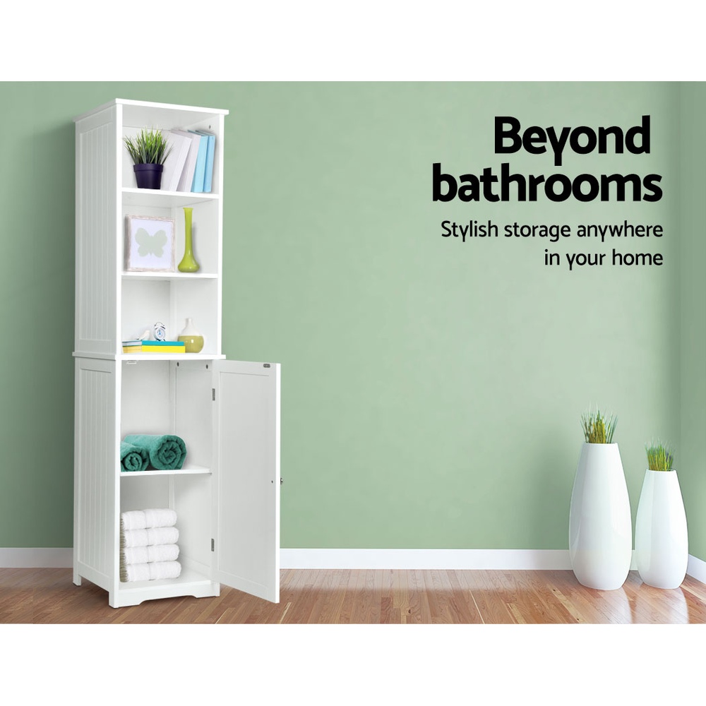 Artiss Tall Bathroom Cabinet Storage 160cm White view 3