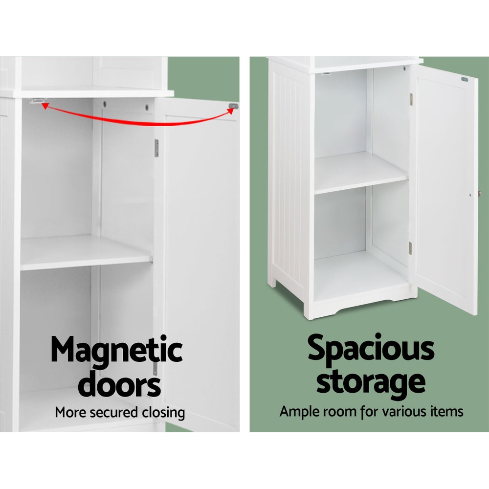 Artiss Tall Bathroom Cabinet Storage 160cm White view 4