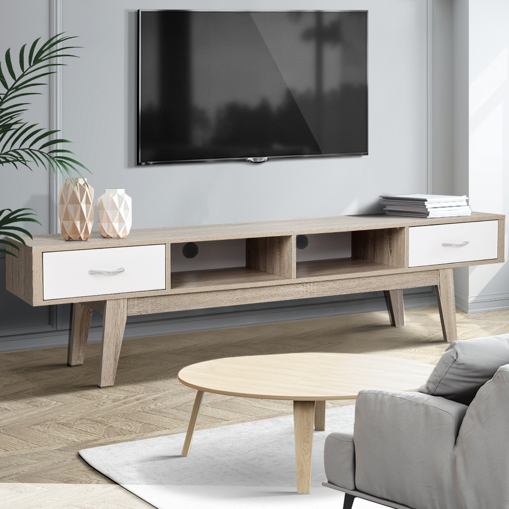 Artiss Gary TV Cabinet Entertainment Unit 180cm Oak White