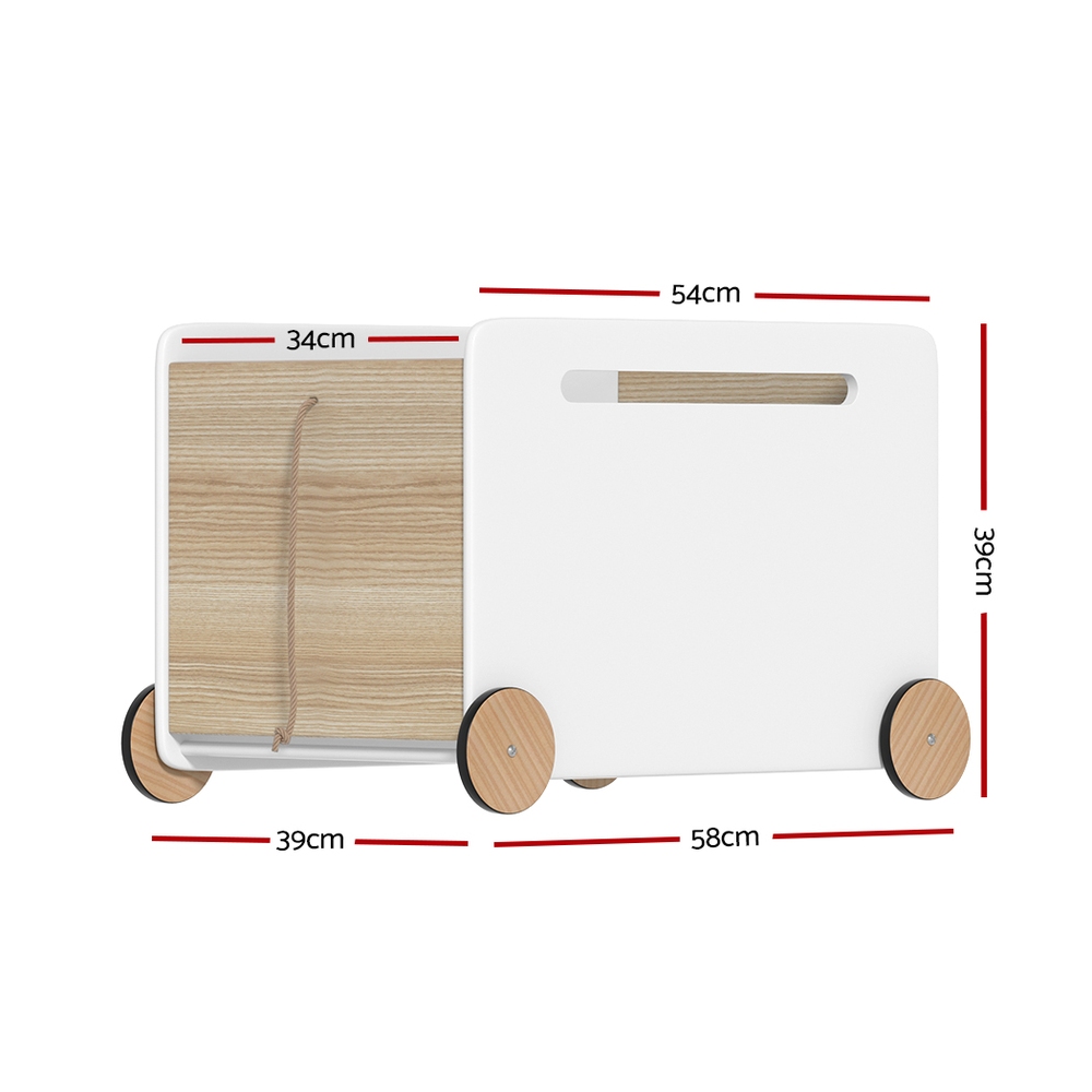 Keezi Portable Toy Box Container on Wheels view 2