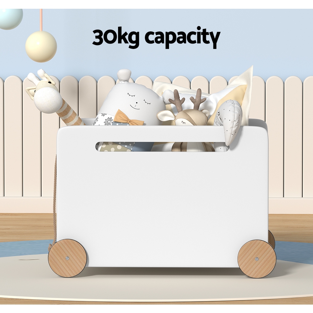 Keezi Portable Toy Box Container on Wheels view 4