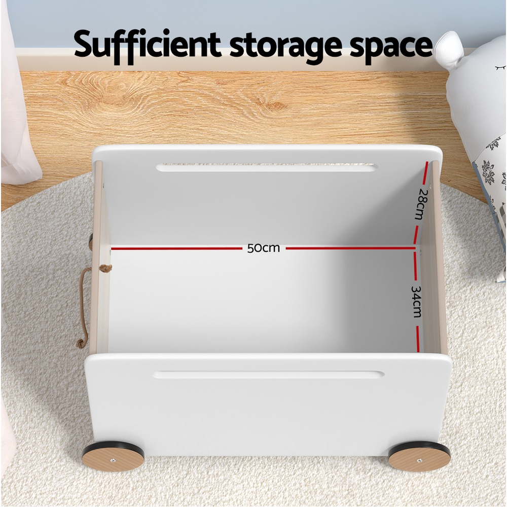 Keezi Portable Toy Box Container on Wheels view 5