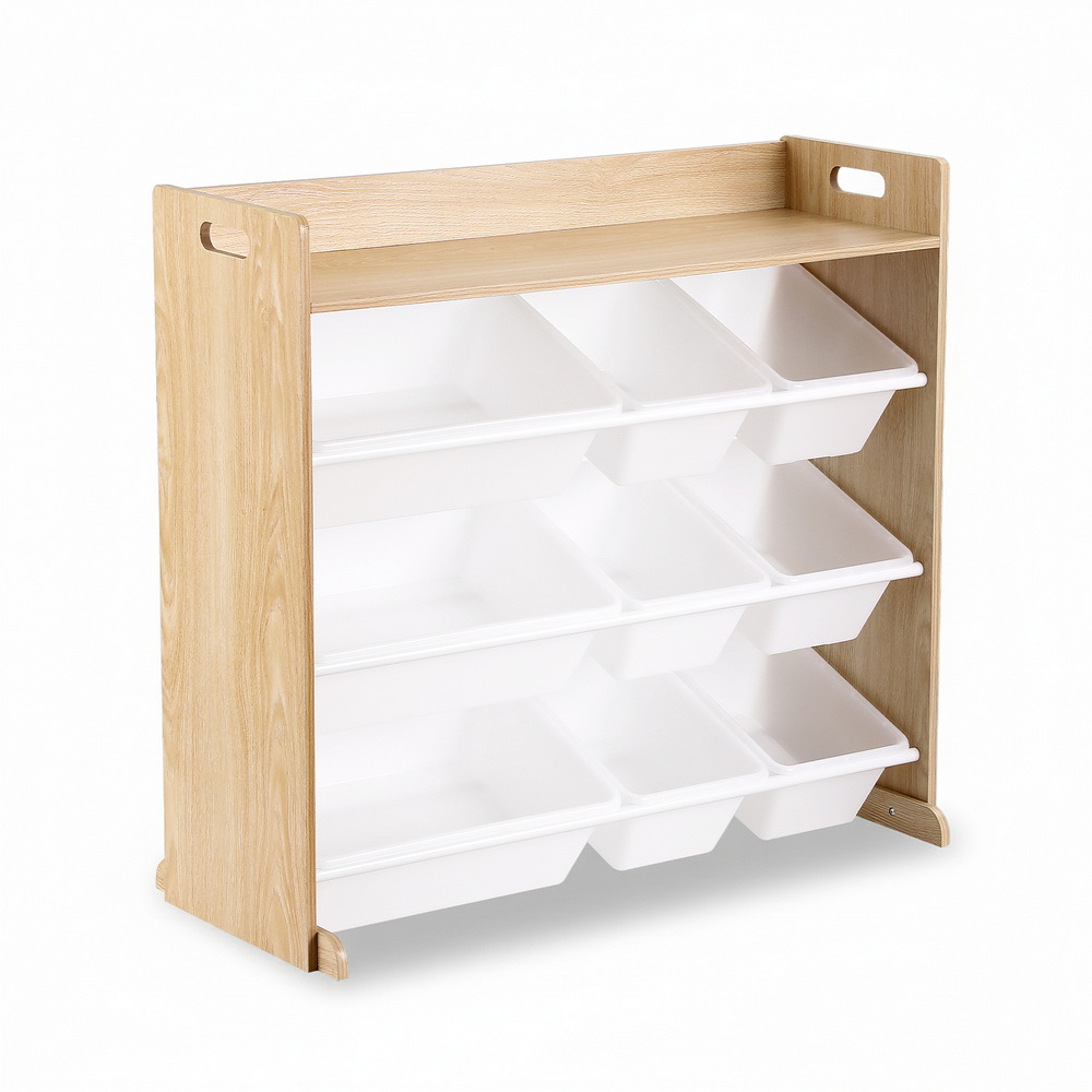 Keezi Wooden Toy Box 9-Bin Organiser Display Shelf