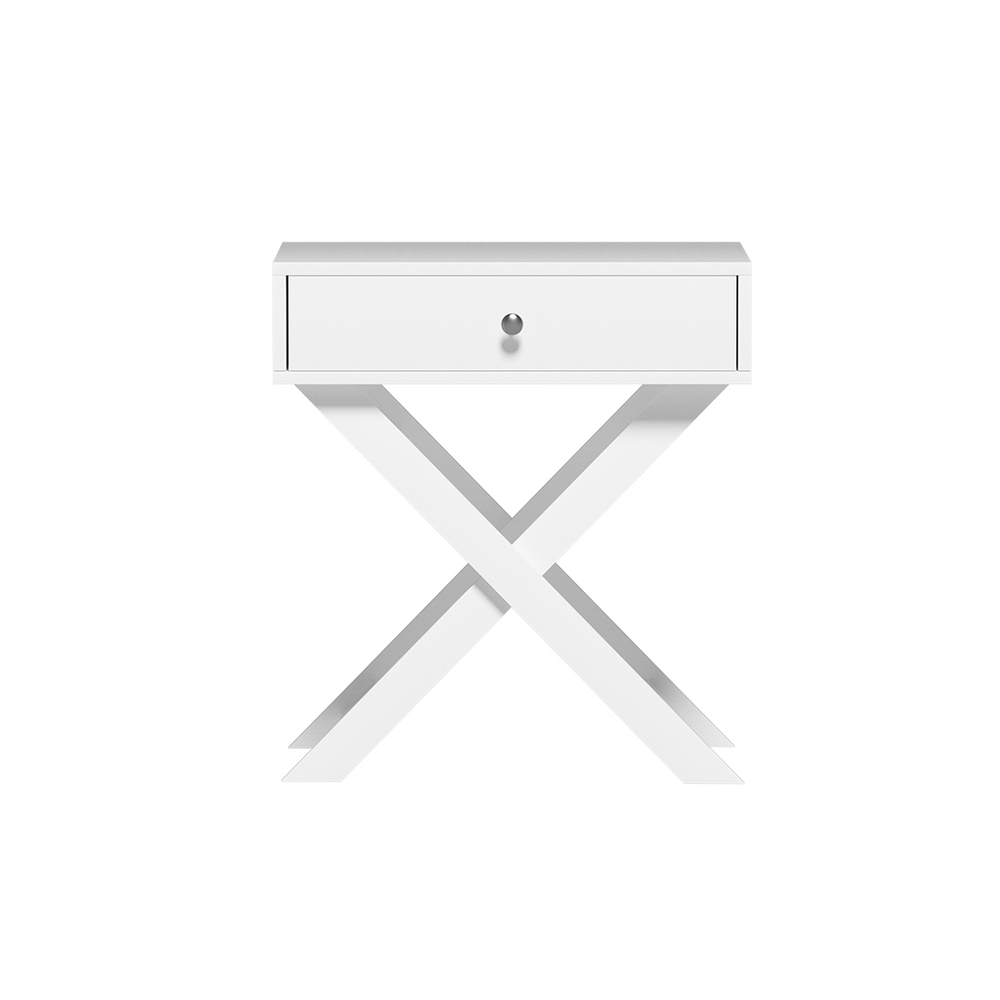 Artiss QARA Bedside Table with Storage Drawer, White view 2