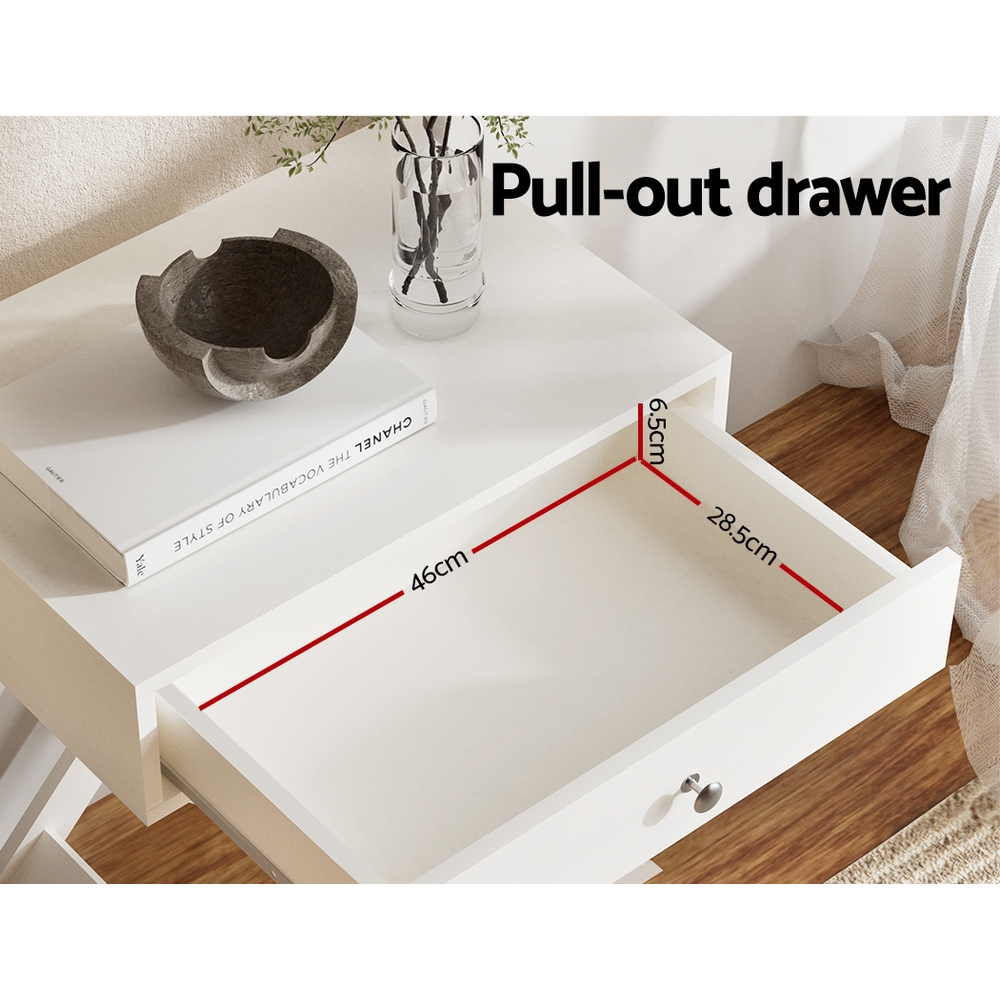 Artiss QARA Bedside Table with Storage Drawer, White view 4
