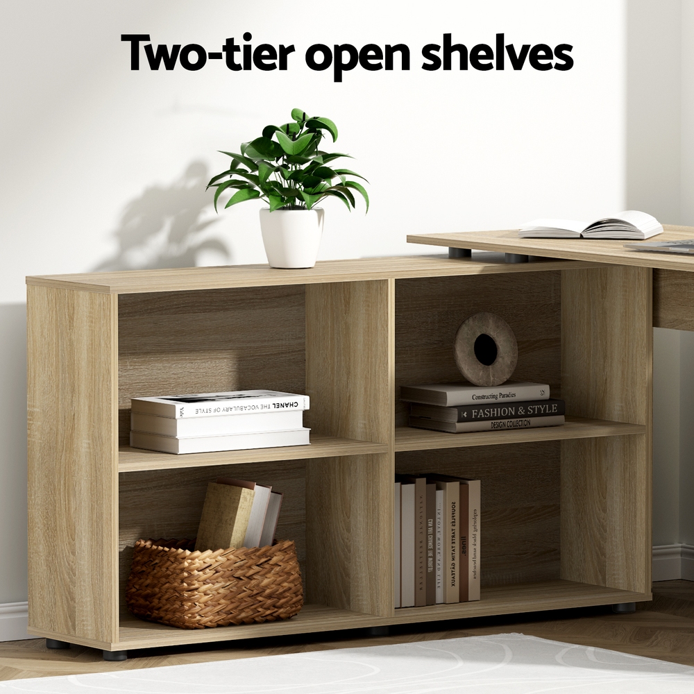 Artiss 130cm Computer Desk with Bookshelf in 2 Colours view 5