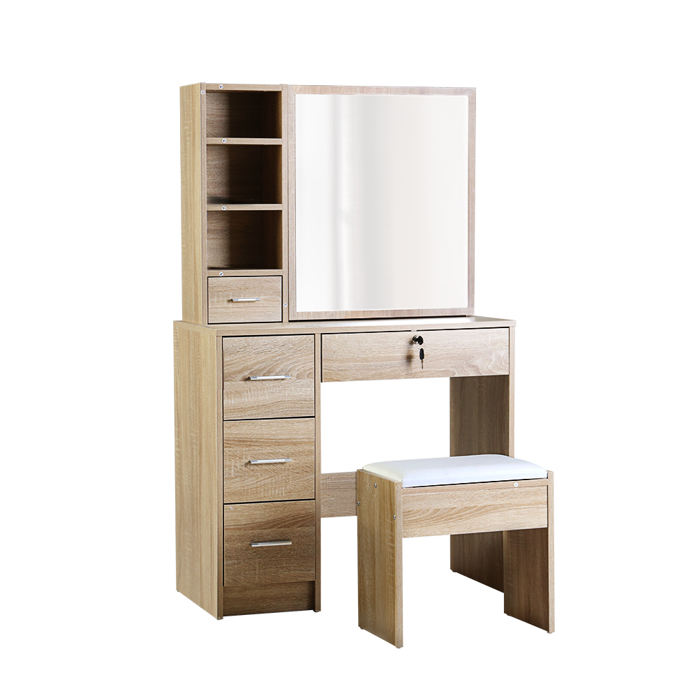 Artiss Diane Dressing Table Stool Set, Sliding Mirror view 3