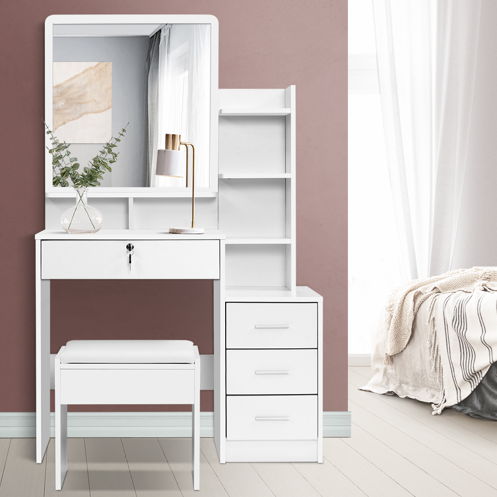 Artiss Dressing Table Stool Set, 4 Drawers