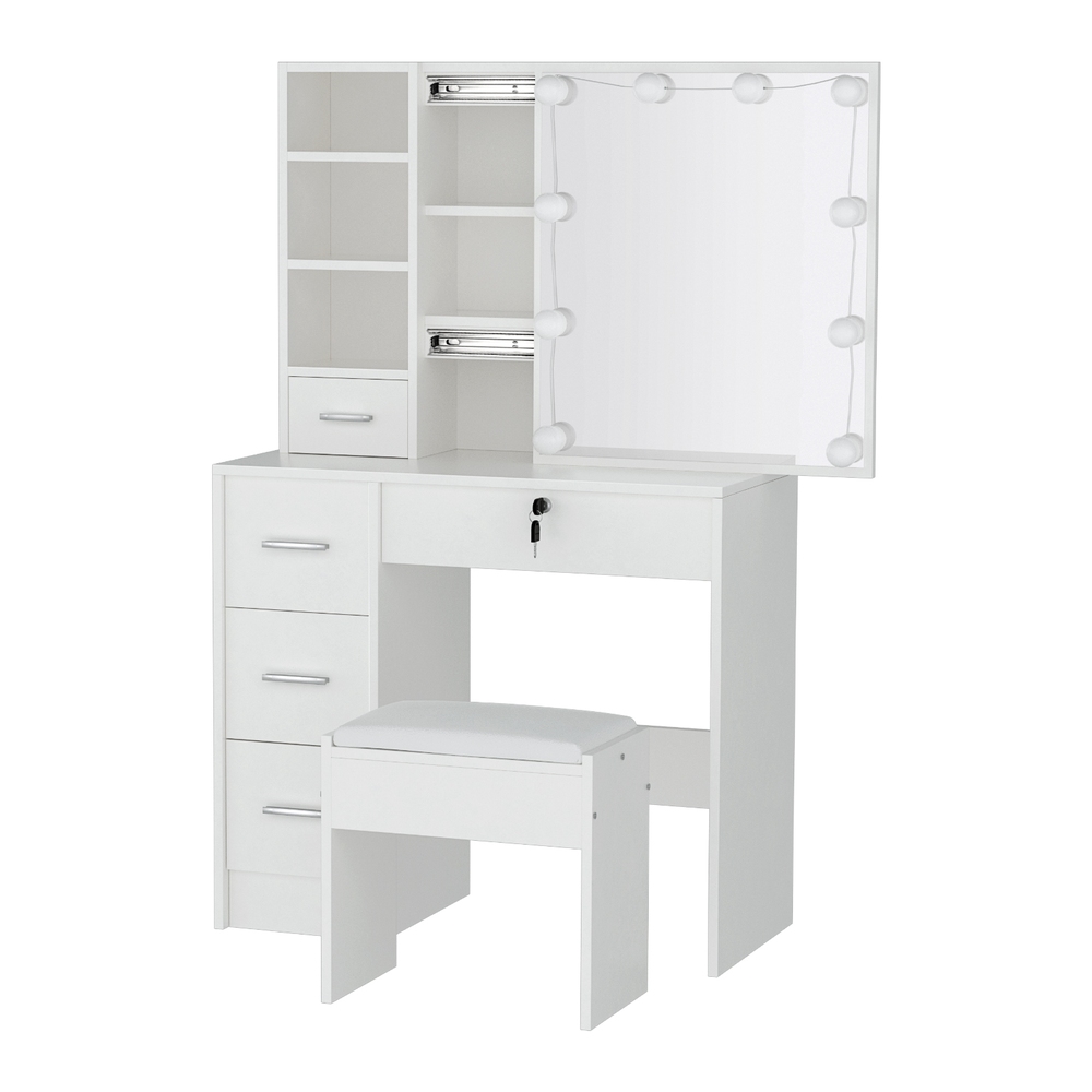 Artiss Dylan Dressing Table Set with Stool, 10 LED Bulbs view 4
