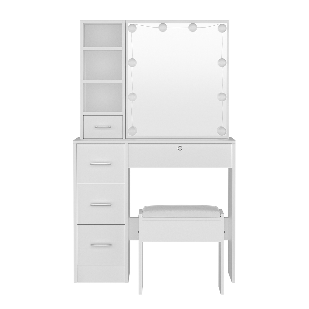 Artiss Dylan Dressing Table Set with Stool, 10 LED Bulbs view 5