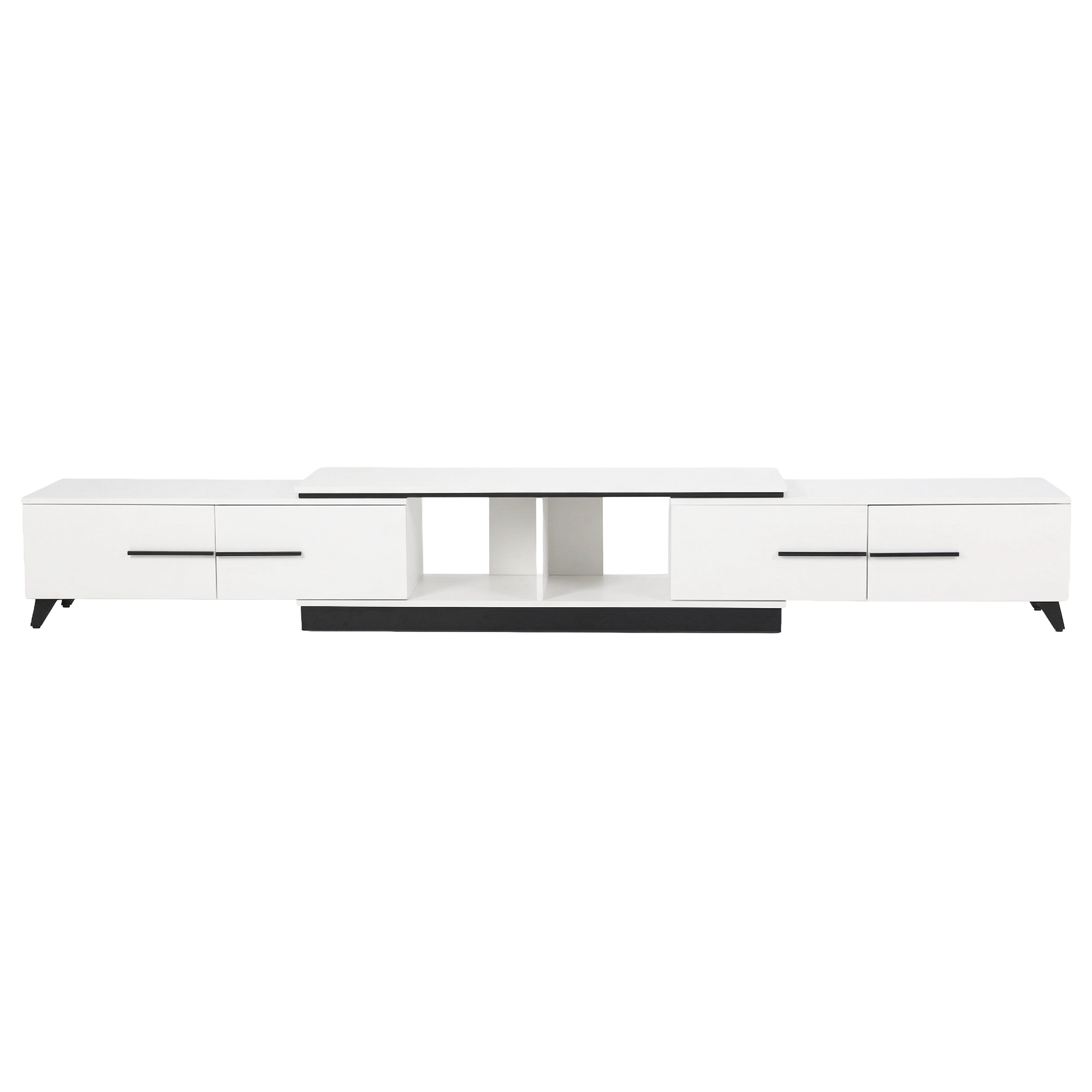 Artiss Extendable TV Cabinet Entertainment Unit White 190-260cm view 4