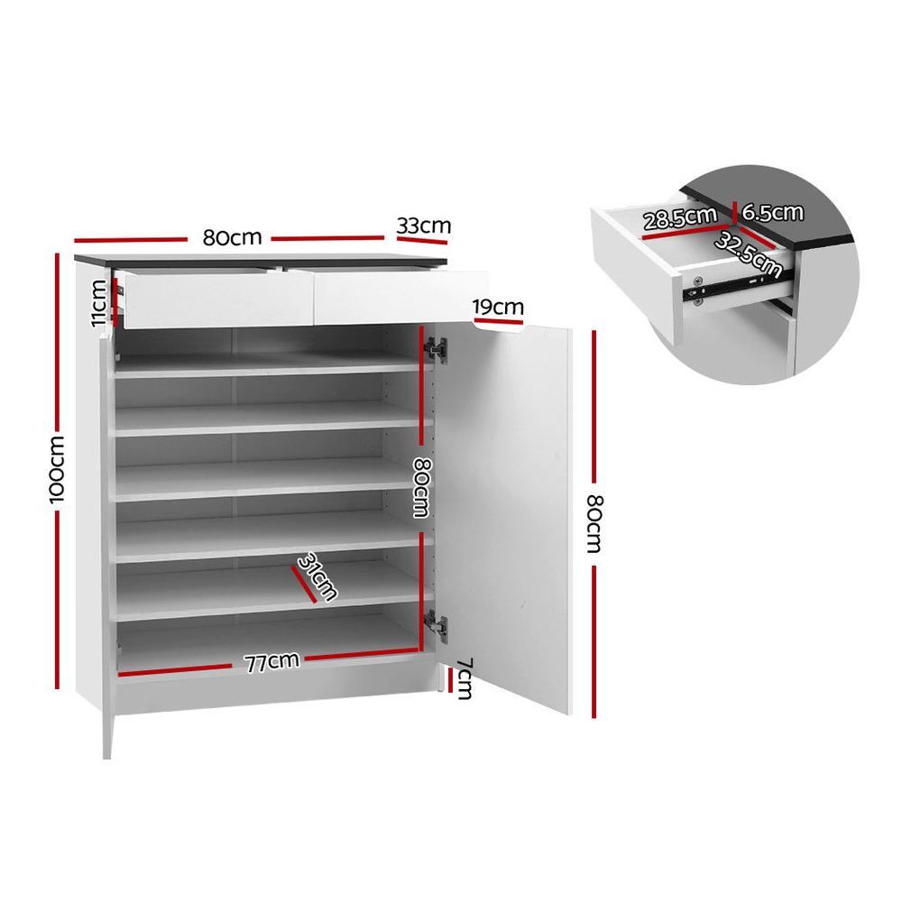 Artiss Eve Shoe Rack Cabinet 30 Pairs White view 4