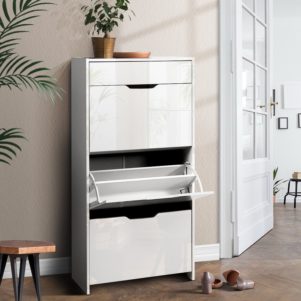 Artiss Luna Shoe Rack Cabinet 24 Pairs White