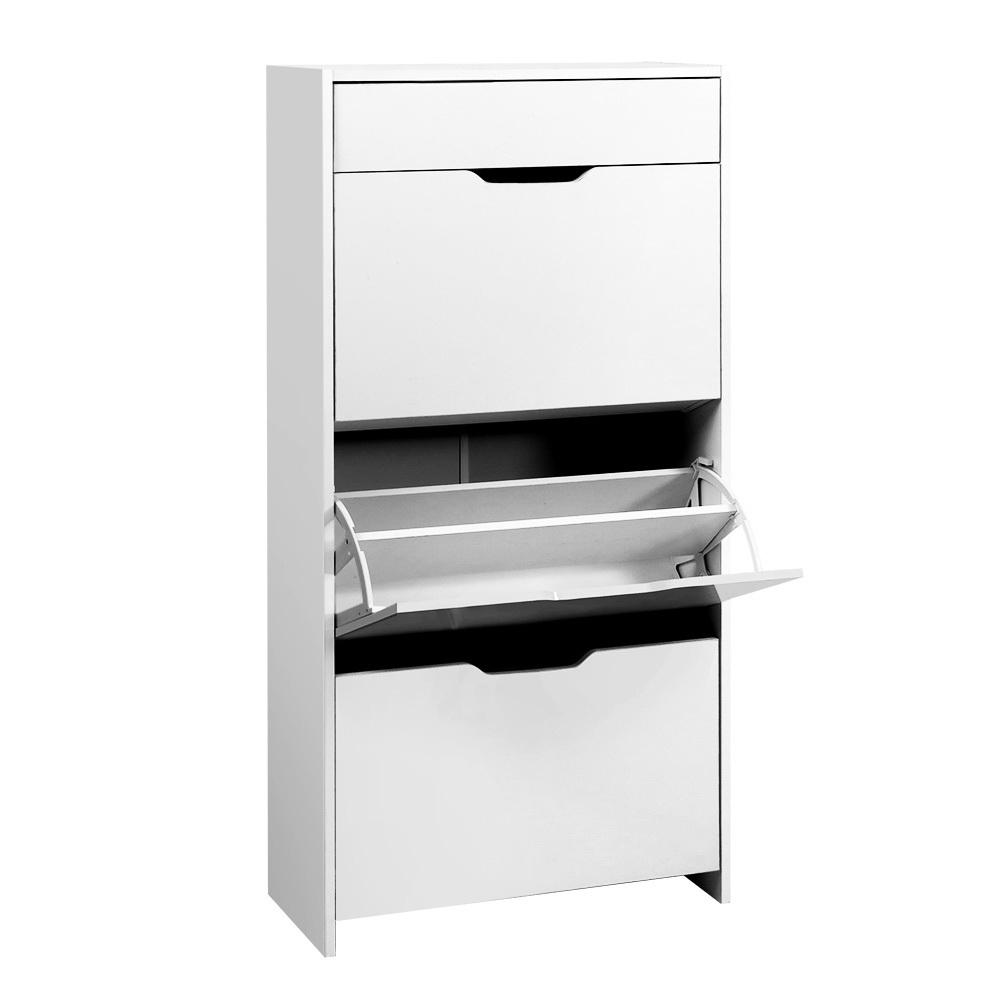 Artiss Luna Shoe Rack Cabinet 24 Pairs White view 3