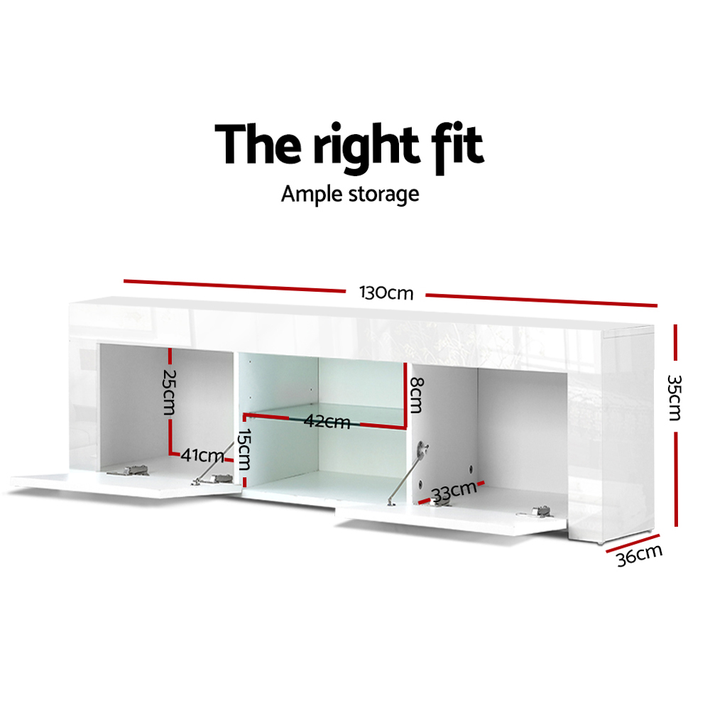 Artiss Ivan White TV Cabinet 130cm view 4
