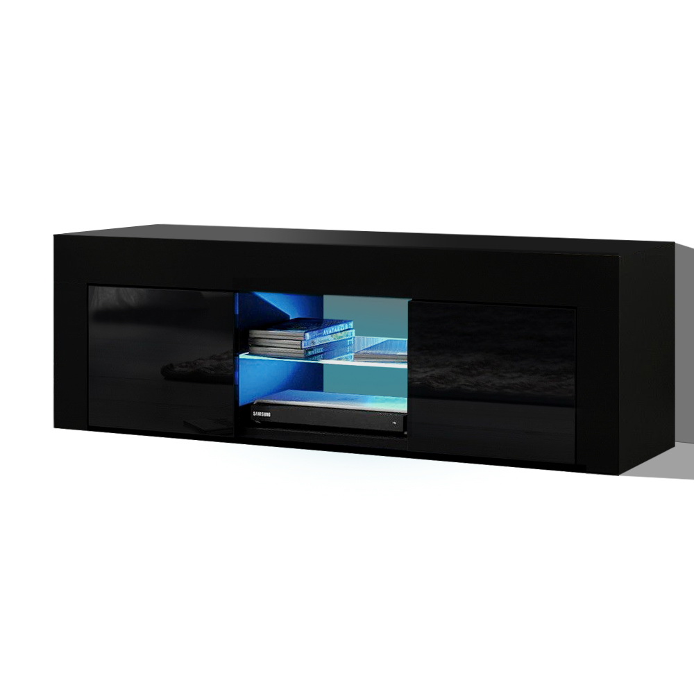 Artiss Angus Black LED TV Cabinet 130cm view 3