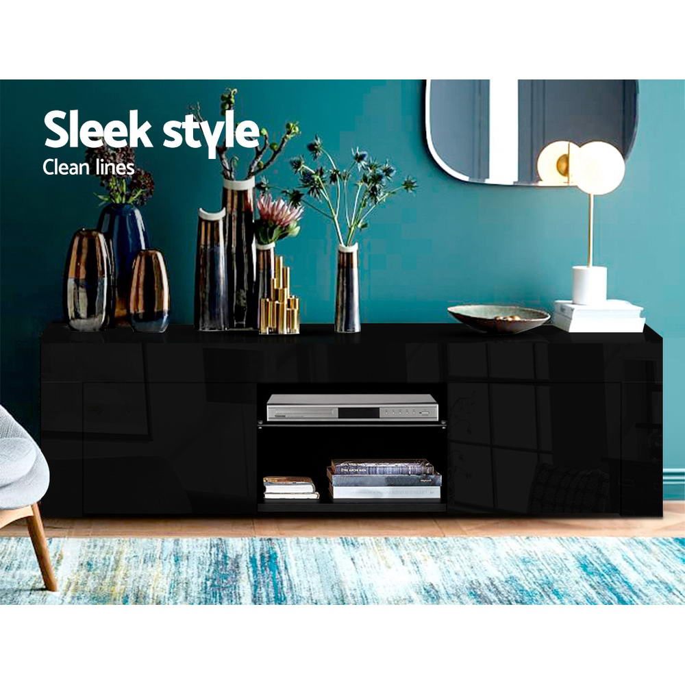 Artiss Angus Black LED TV Cabinet 130cm view 5