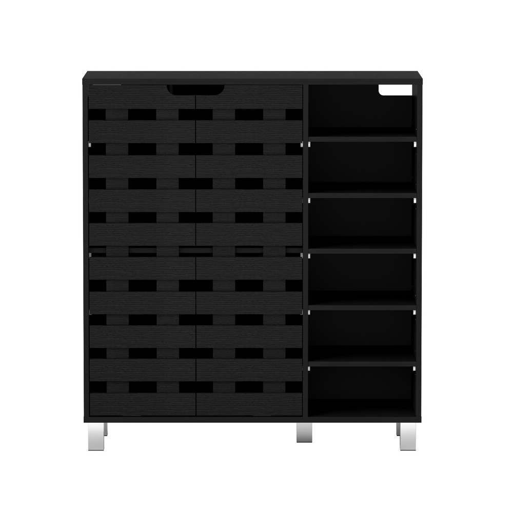 Artiss Shoe Rack Cabinet 6-Tier Storage Shelf Black view 3